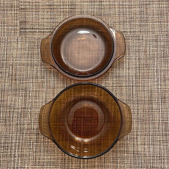 Brown Amber Fire King Anchor Hocking 12 Oz Mini Casserole w Lid Tab Handle #472 - Picture 6 of 10